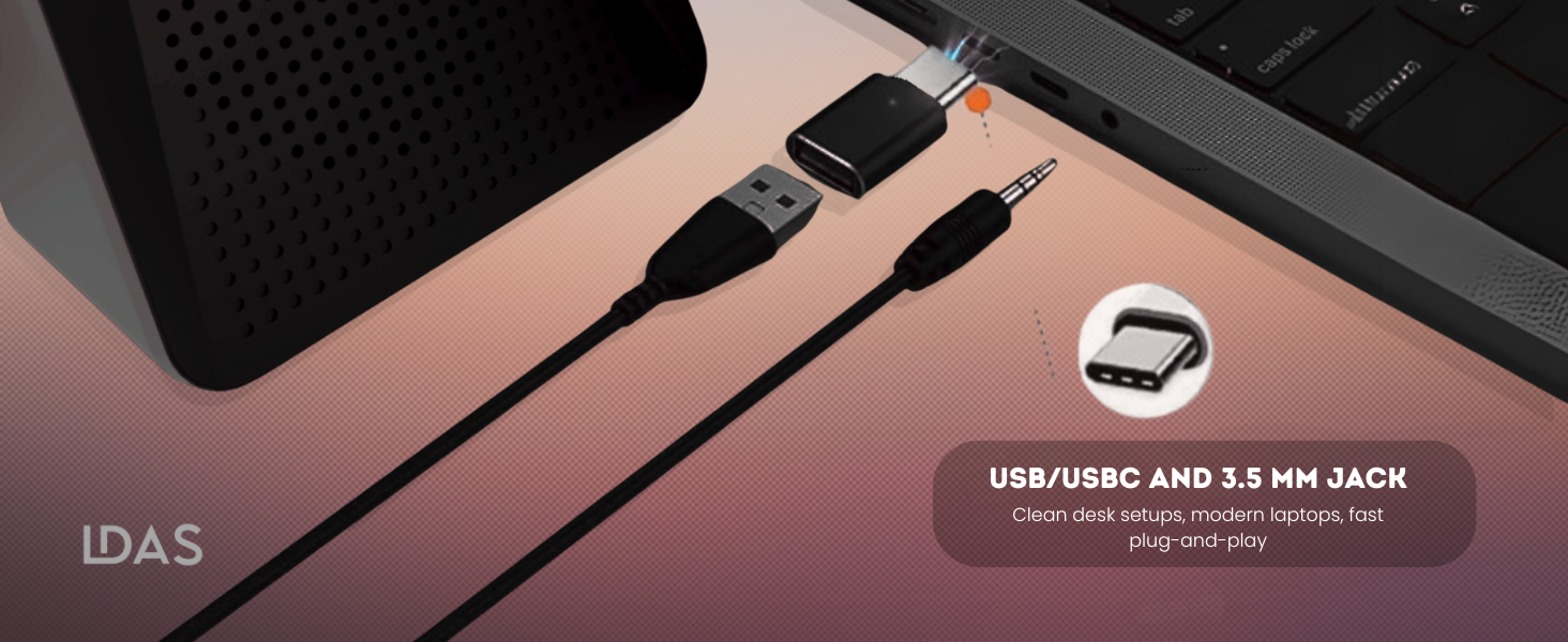 LDAS A8 Computer speakers with USB C and USB