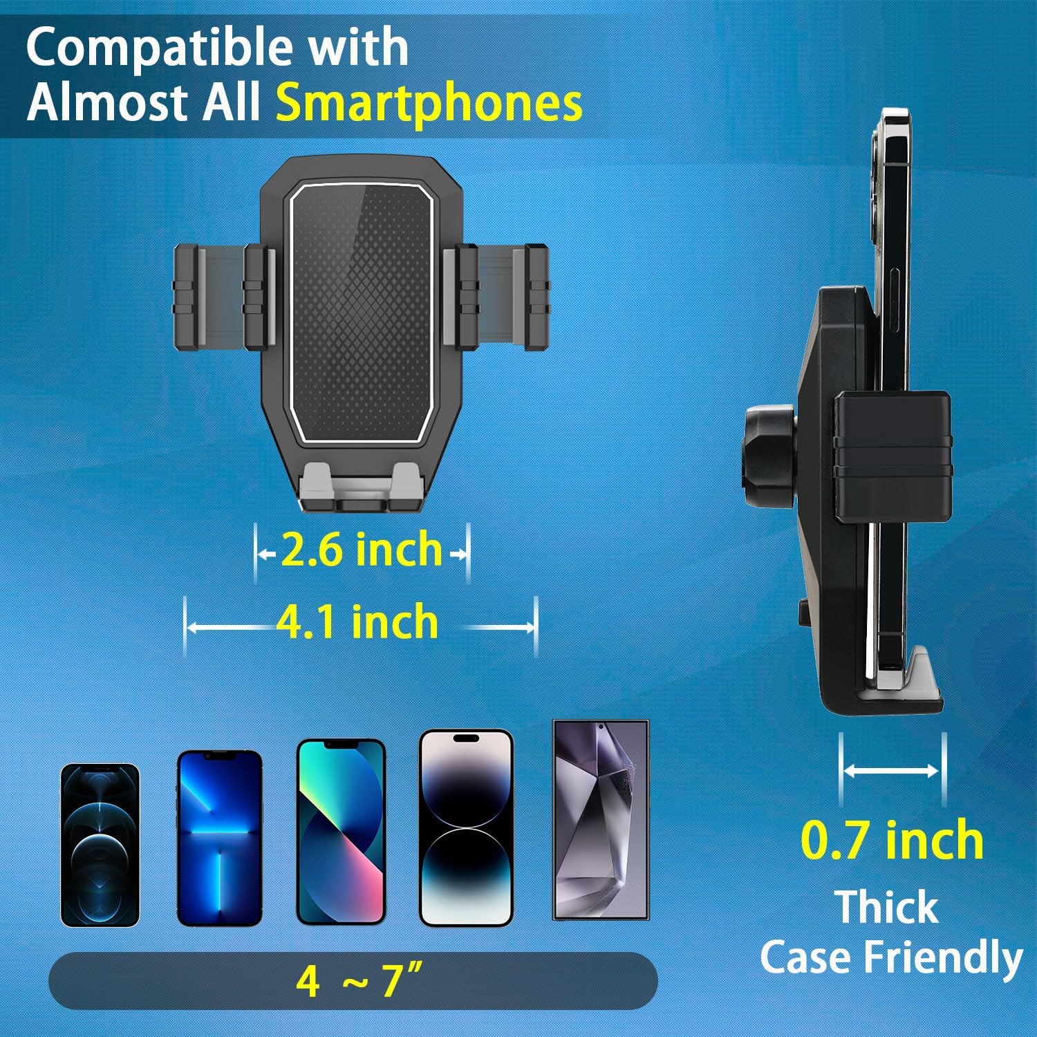 LDAS Phone Mount for Truck, Truck Phone Holder Mount Heavy Duty, Dashboard Windshield Phone Holder for Semi Truck, Suction Cup Phone Mount for Truck Accessories, Compatible with iPhone/Samsung