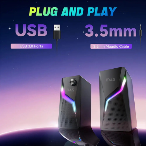 LDAS - LENRUE Computer Speakers for Desktop Monitor, USB/USB-C Powered PC Speakers