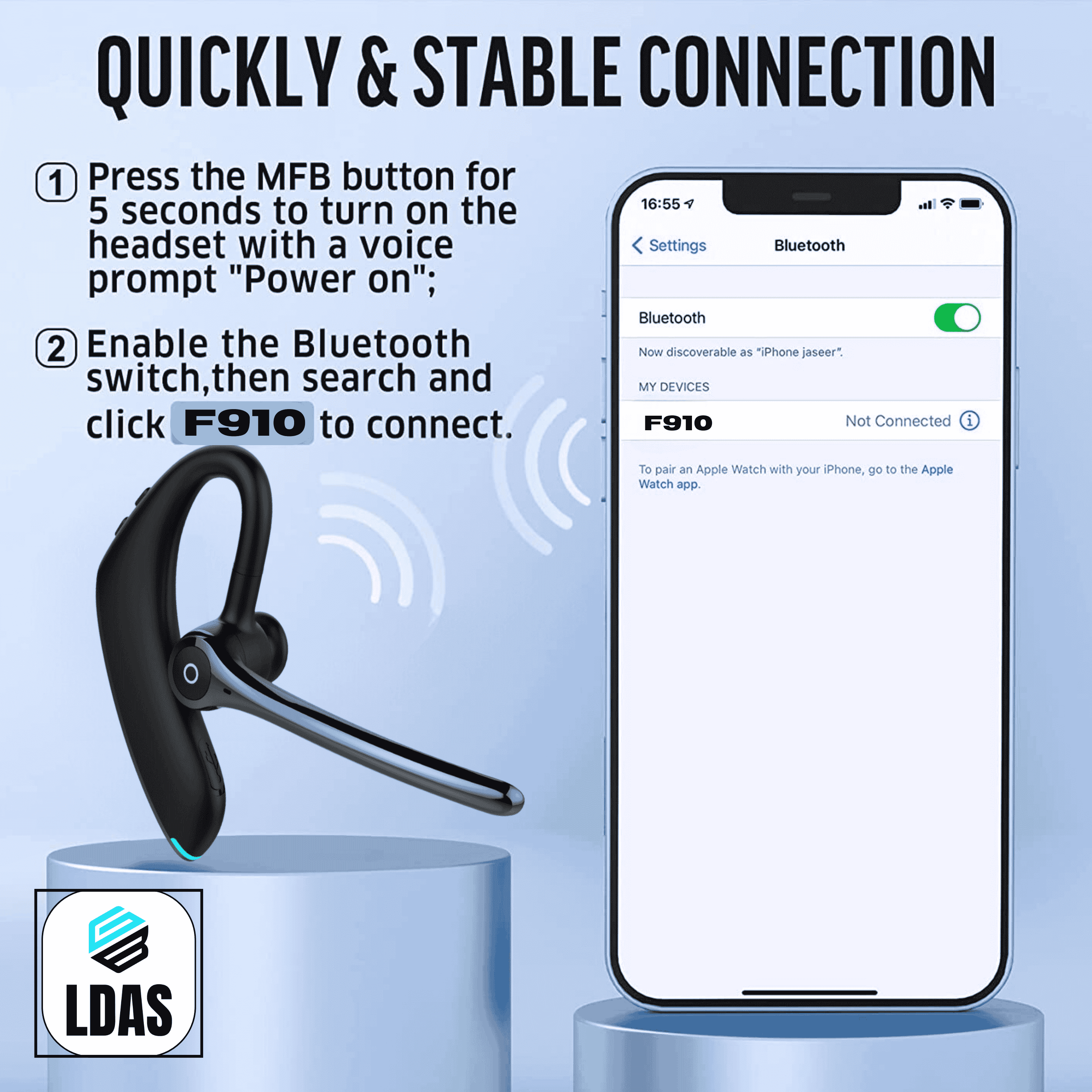 Écouteur Bluetooth LDAS F910