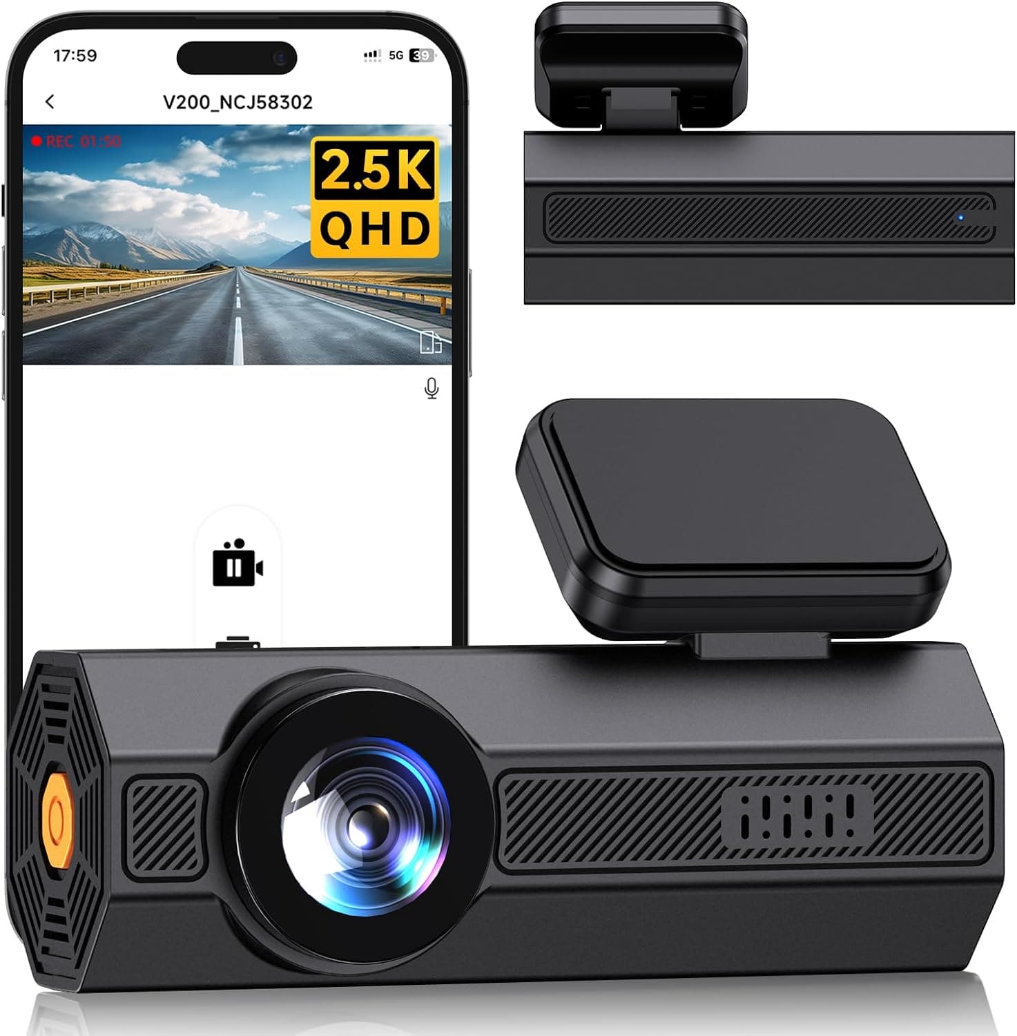 LDAS Dash Cam Front 2.5K: Mini Dash Cam for Cars, 1440P Car Camera with APP, WiFi Dash Cam with WDR Night Vision, 24 Hours Parking Monitor Dashcams, 160°Wide, G-Sensor - LDAS ELECTRONICS