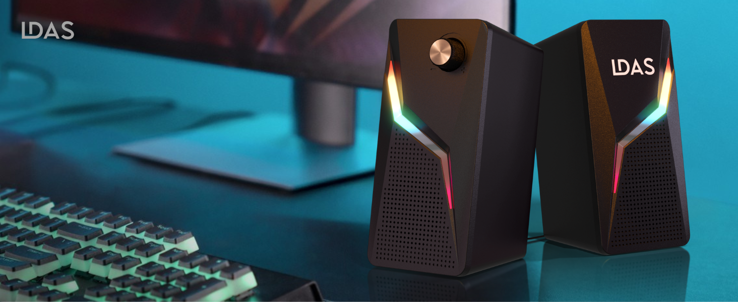 LDAS A8 Computer speakers with keybord and desktop