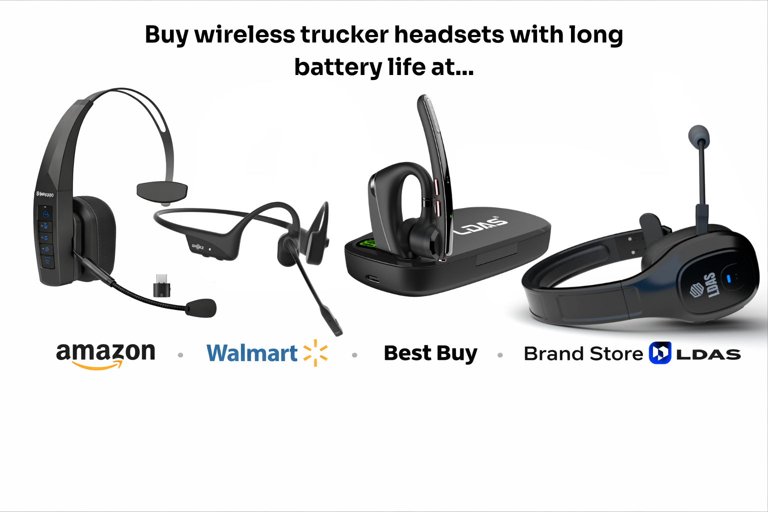 Where can I buy wireless trucker headsets with long battery life?