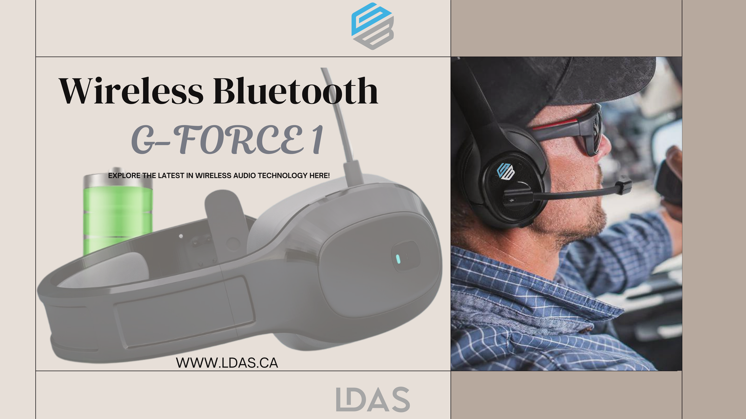 Wireless trucker headset G-FORCE1 from LDAS ELECTRONICS