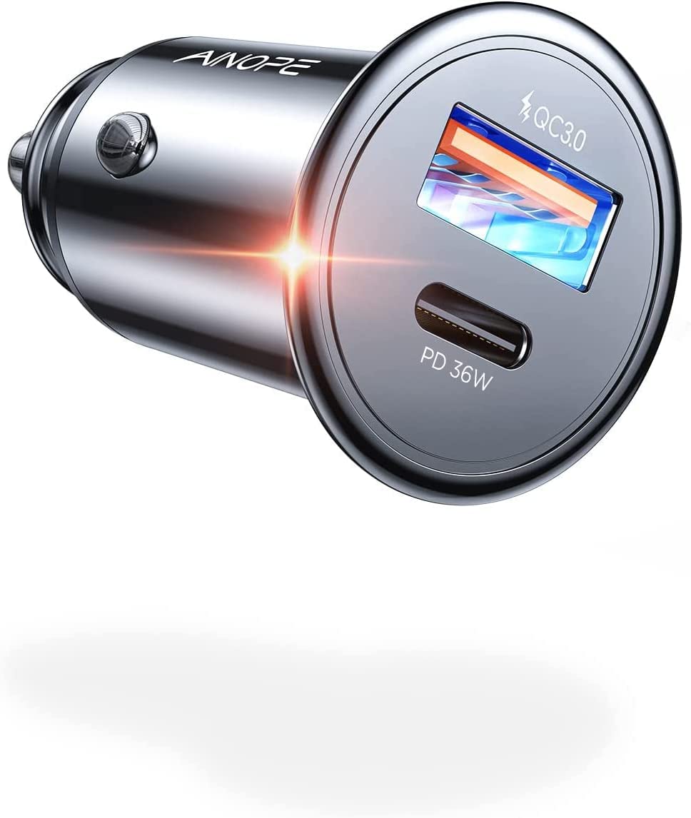 LDAS USB C Car Charger, 30W iPhone Car Charger Fast Charging [Mini Metal]