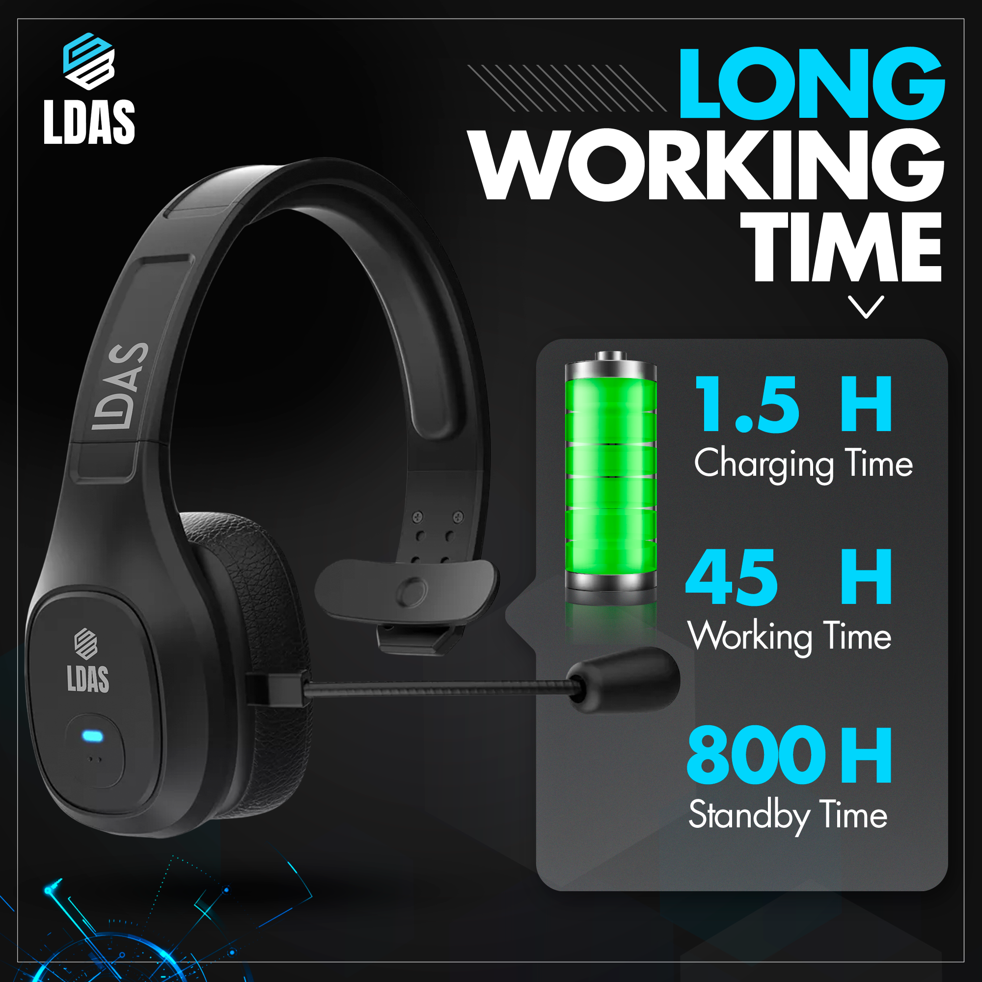 LDAS Trucker Bluetooth Headset GeForce1 - LDAS ELECTRONICS