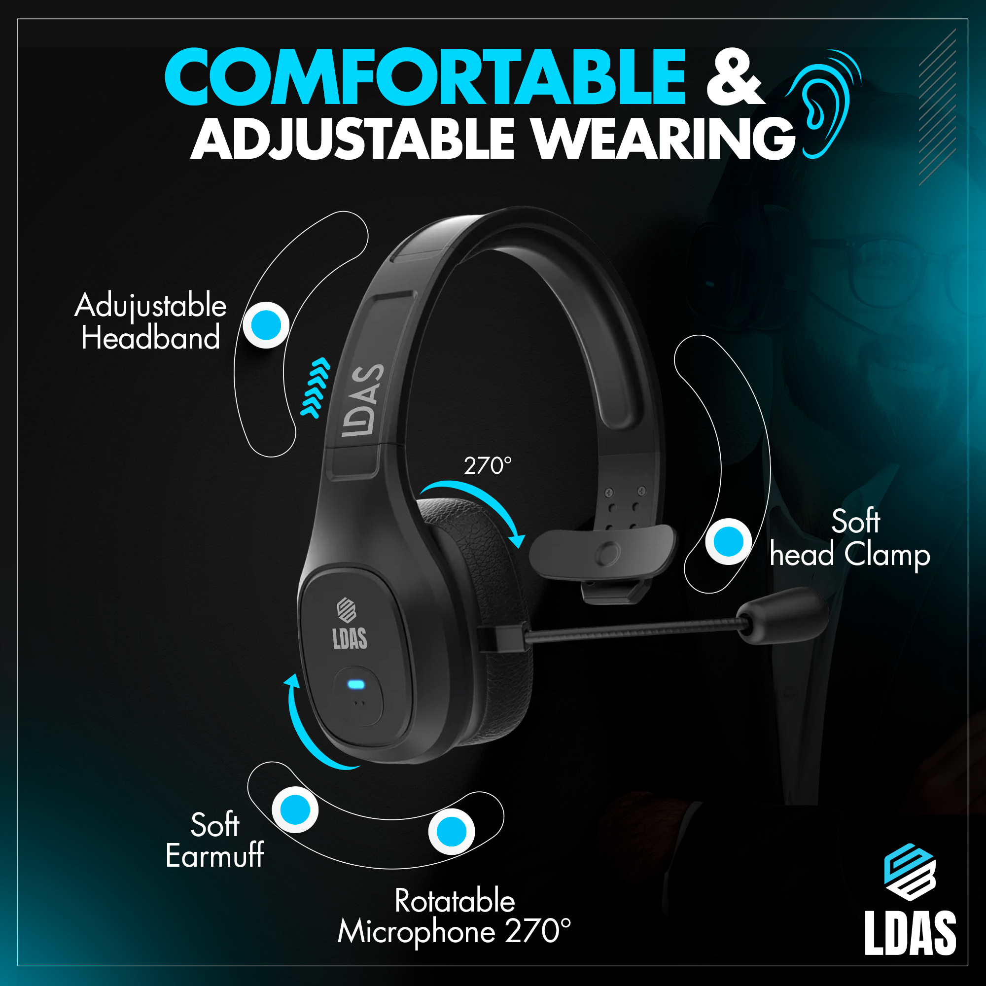 LDAS Trucker Bluetooth Headset GeForce1 - LDAS ELECTRONICS