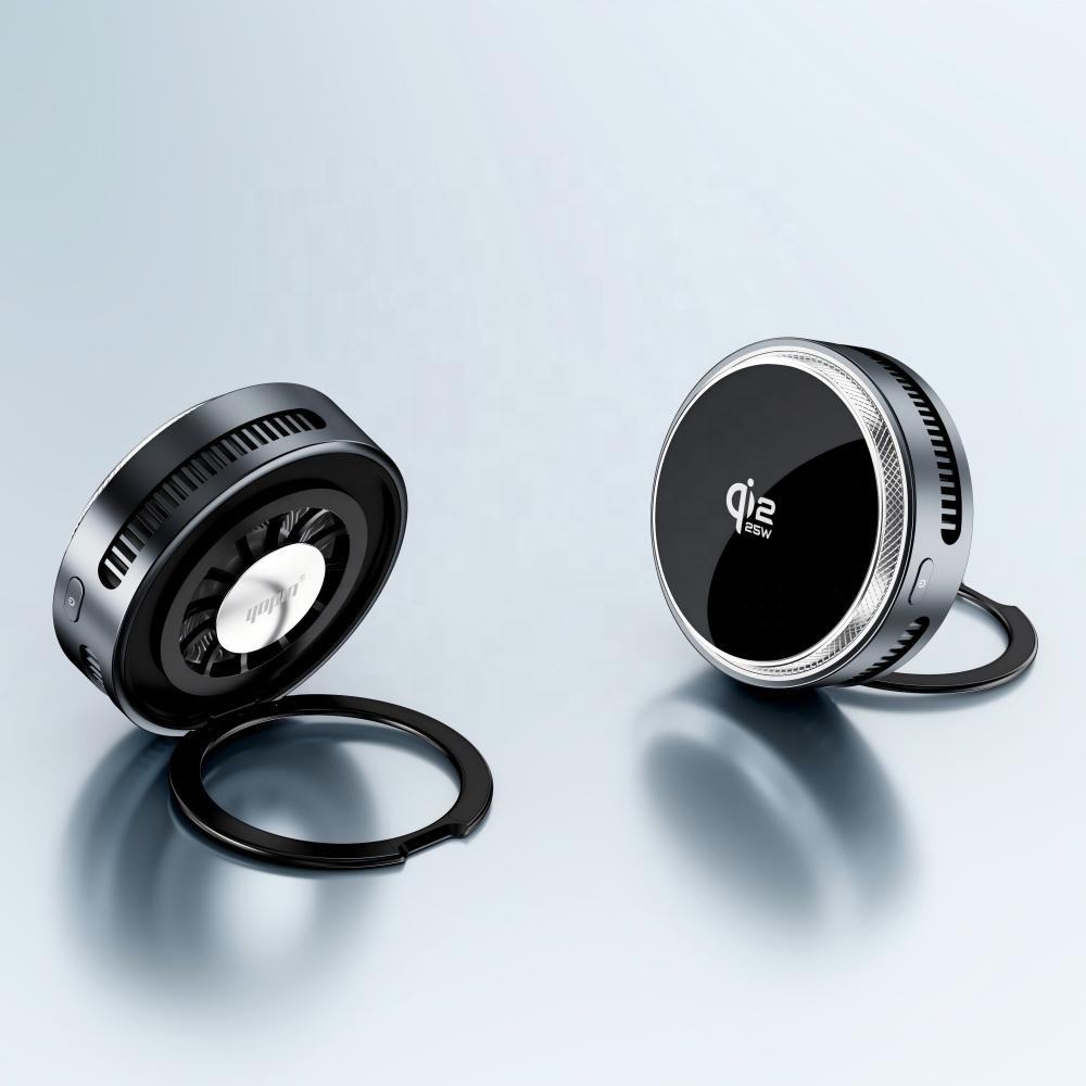 Two circular electronic devices with 'Q12' branding on a light blue background